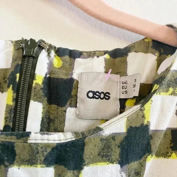 ASOS abstract plaid midi dress 4 - Picture 4 of 4